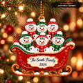 3D Raised Personalized Snowman Christmas Ornament – Family Gift
