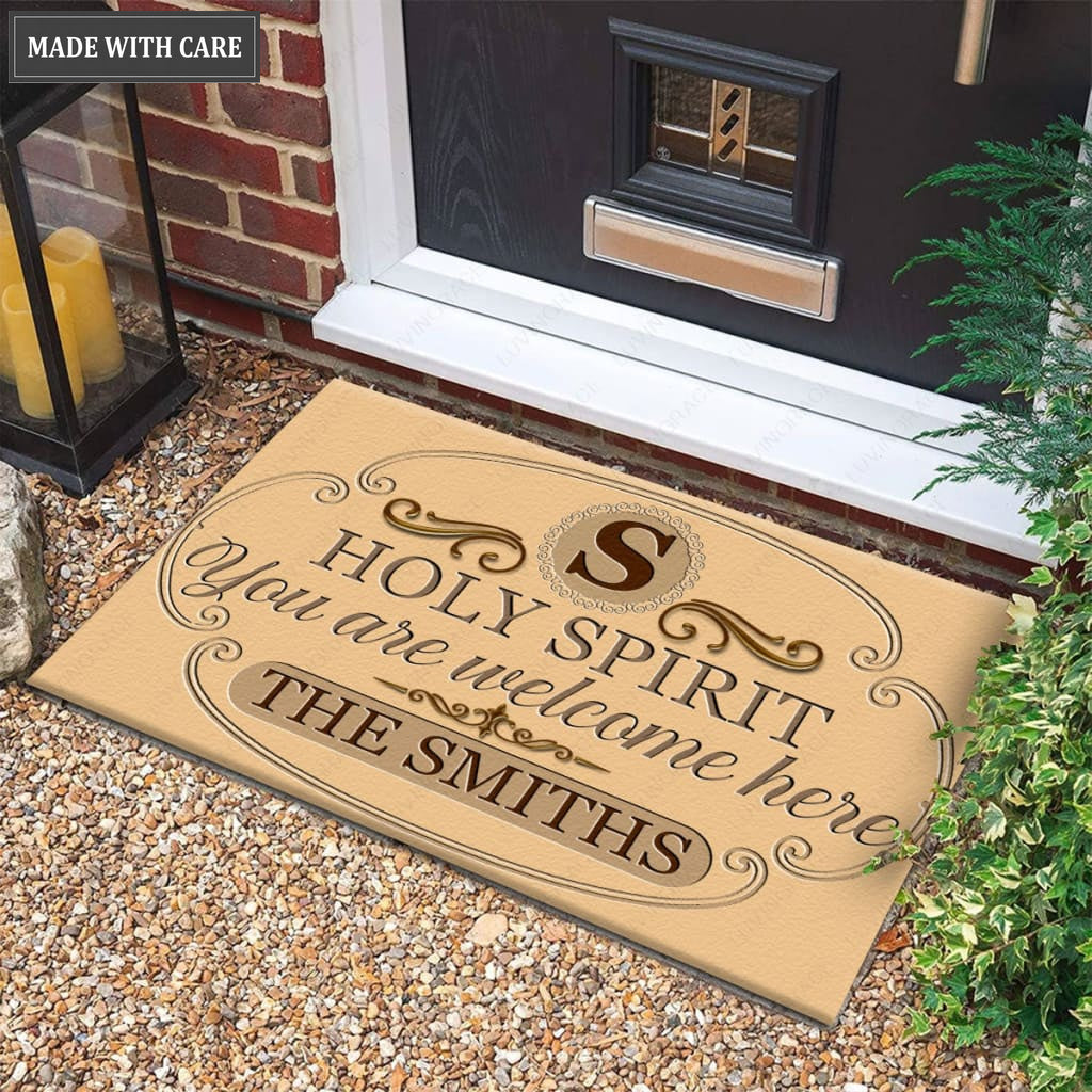 Luvingrace M42 Luxury Monogram Collection Holy Spirit Personalized Doormat