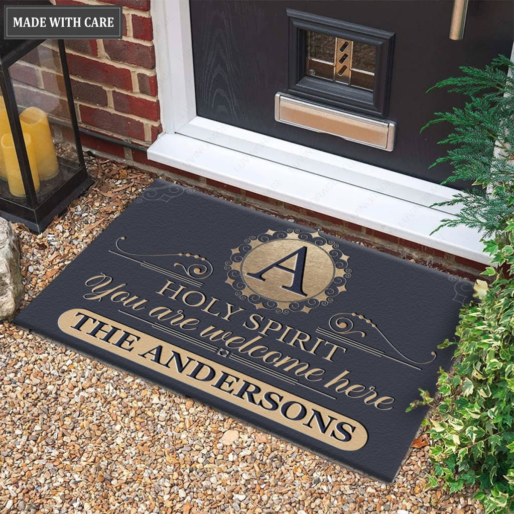 Luvingrace M44 Luxury Monogram Collection Holy Spirit Personalized Doormat