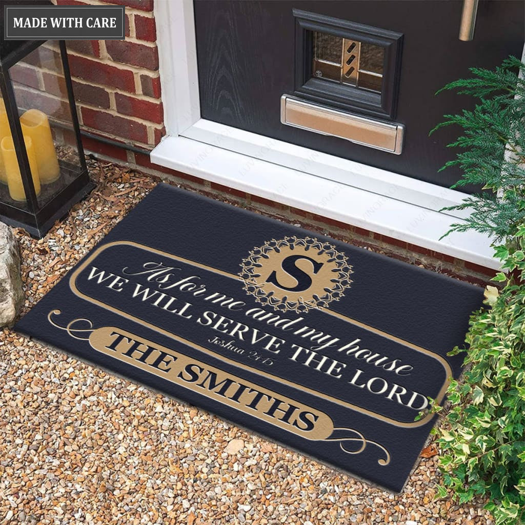 Luvingrace M45 Luxury Monogram Collection As For My House Personalized Doormat