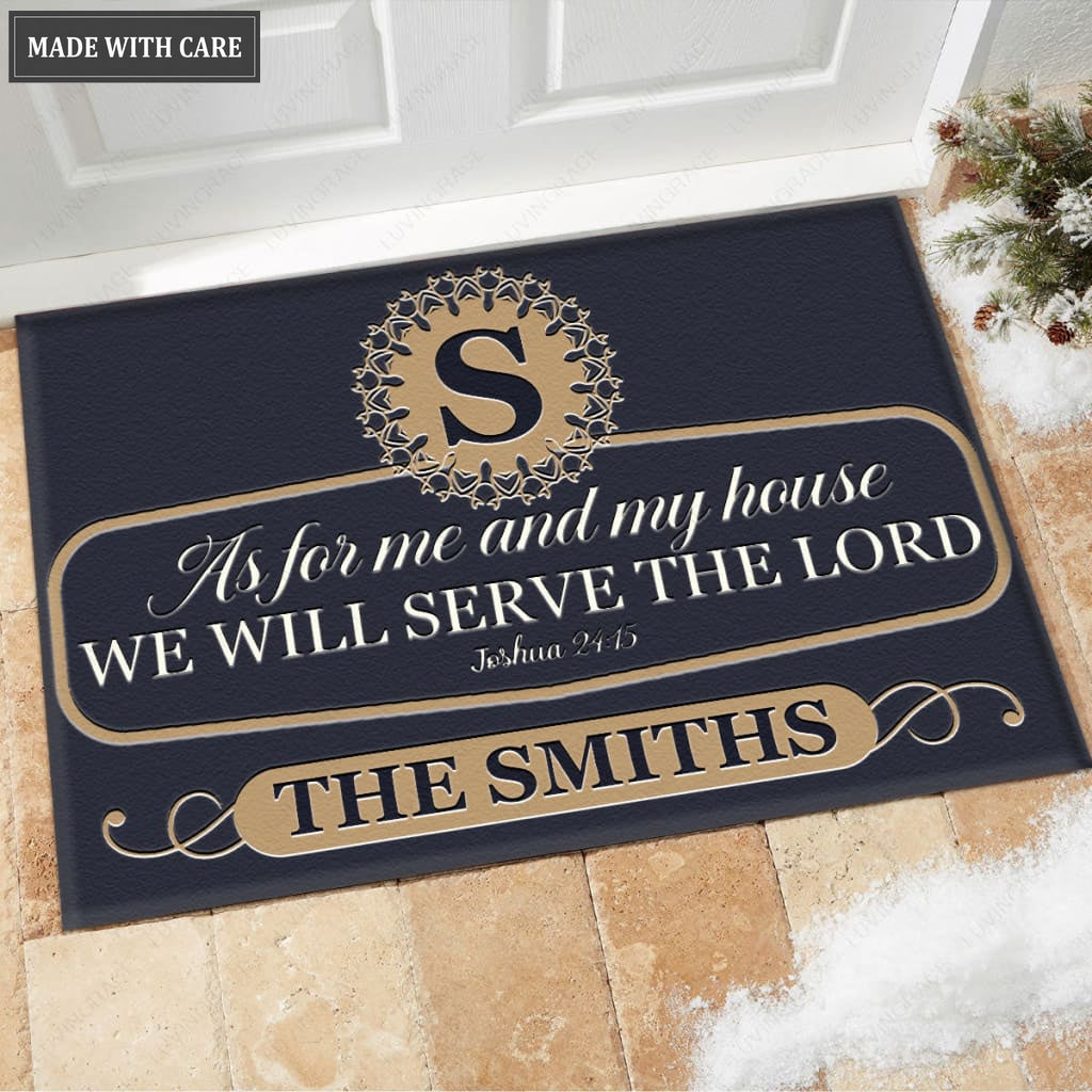 Luvingrace M45 Luxury Monogram Collection As For My House Personalized Doormat