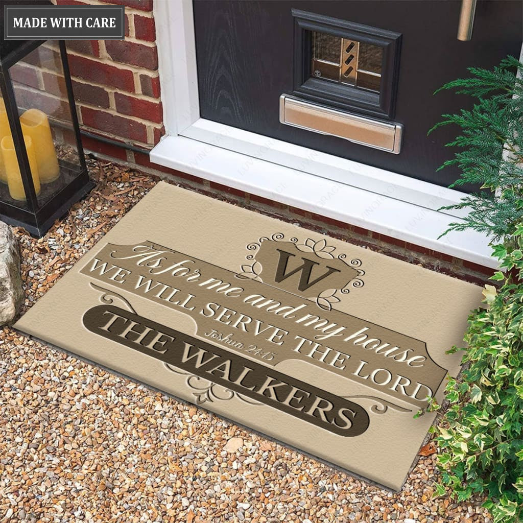 Luvingrace M46 Luxury Monogram Collection As For My House Personalized Doormat