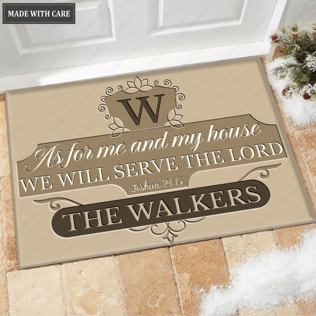 Luvingrace M46 Luxury Monogram Collection As For My House Personalized Doormat