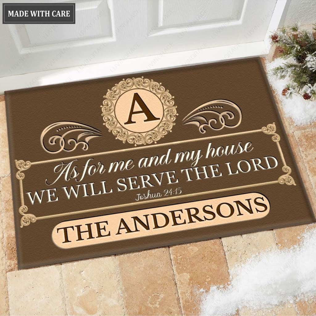 Luvingrace M47 Luxury Monogram Collection As For My House Personalized Doormat