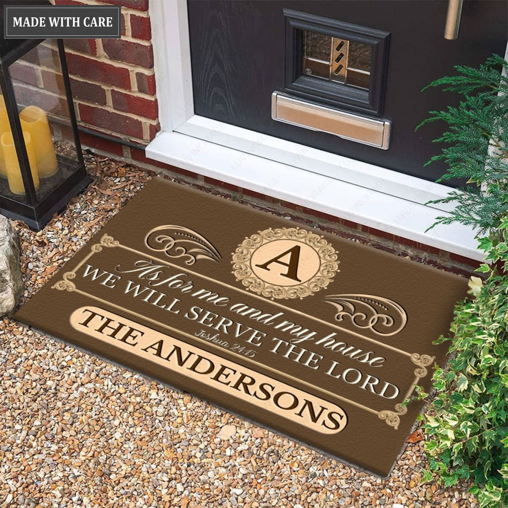 Luvingrace M47 Luxury Monogram Collection As For My House Personalized Doormat