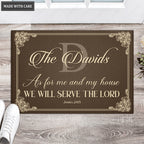 Personalized Monogram Brown Serve The Lord Doormat