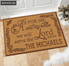 Bird On A Branch Serve The Lord Personalized Doormat