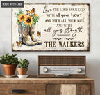 Personalized Sunflower Boots The Lord Your God Metal Sign