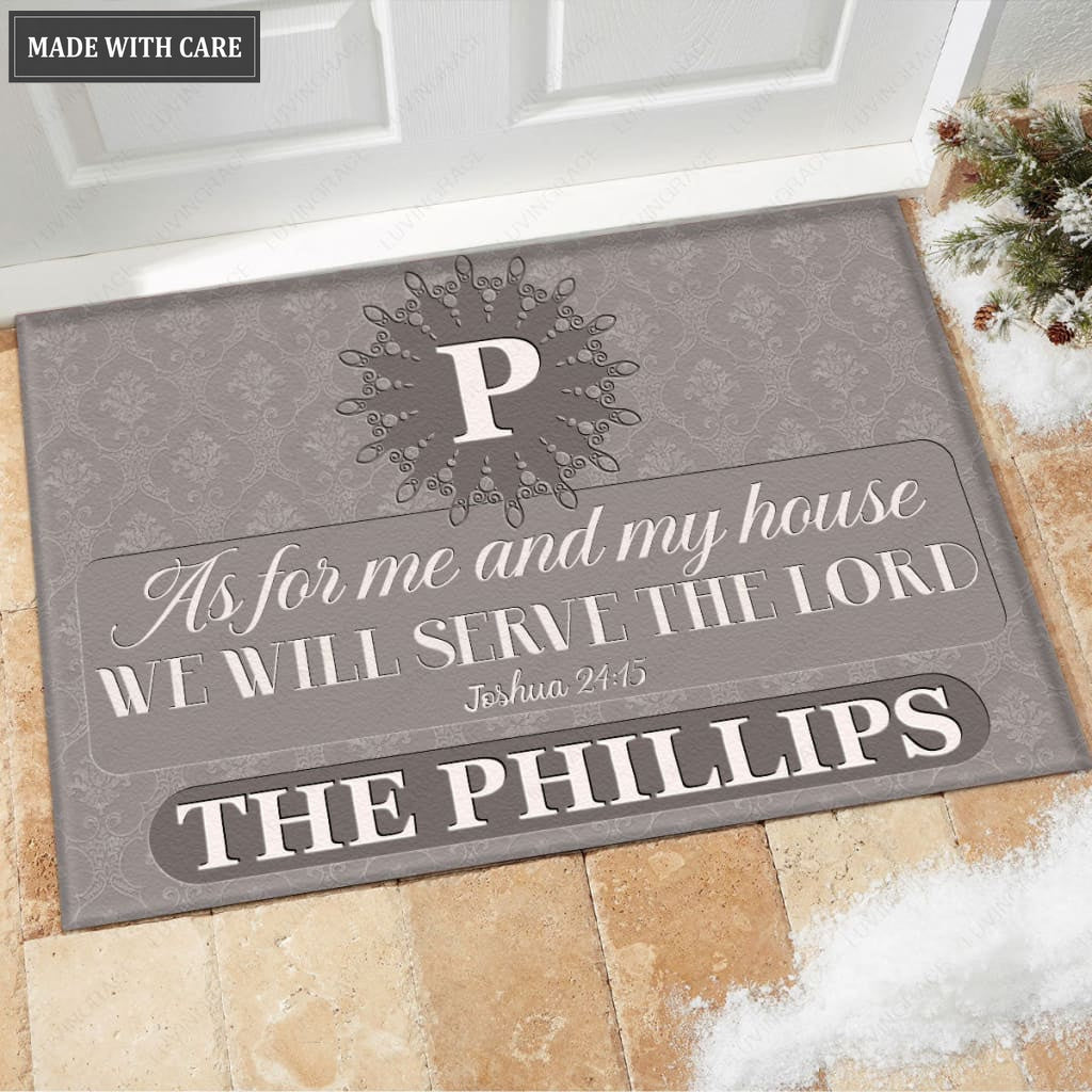 Luvingrace M49 Luxury Monogram Collection As For My House Personalized Doormat
