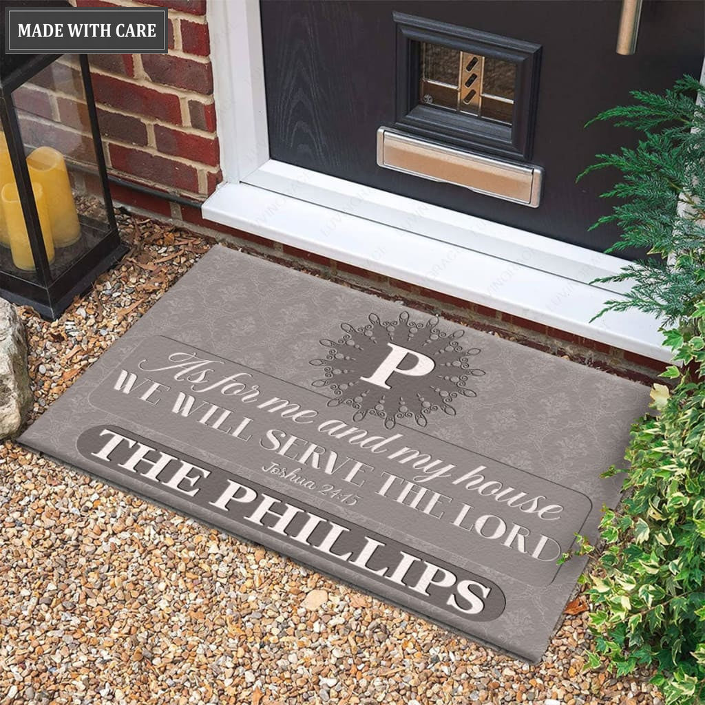 Luvingrace M49 Luxury Monogram Collection As For My House Personalized Doormat