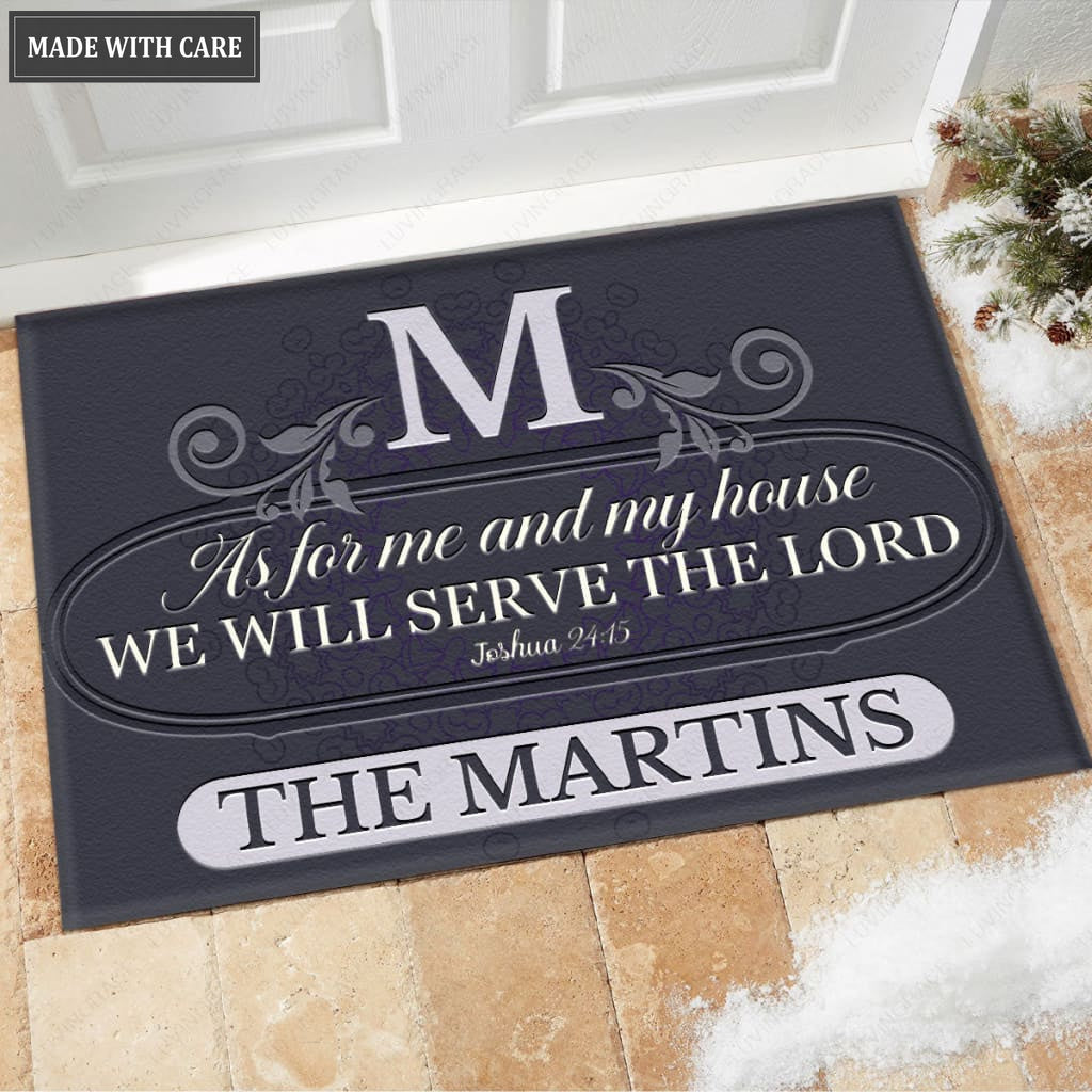 Luvingrace M51 Luxury Monogram Collection As For My House Personalized Doormat