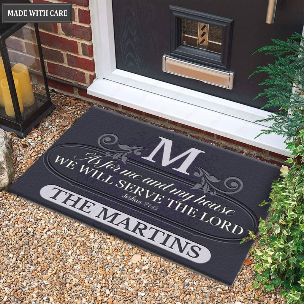 Luvingrace M51 Luxury Monogram Collection As For My House Personalized Doormat