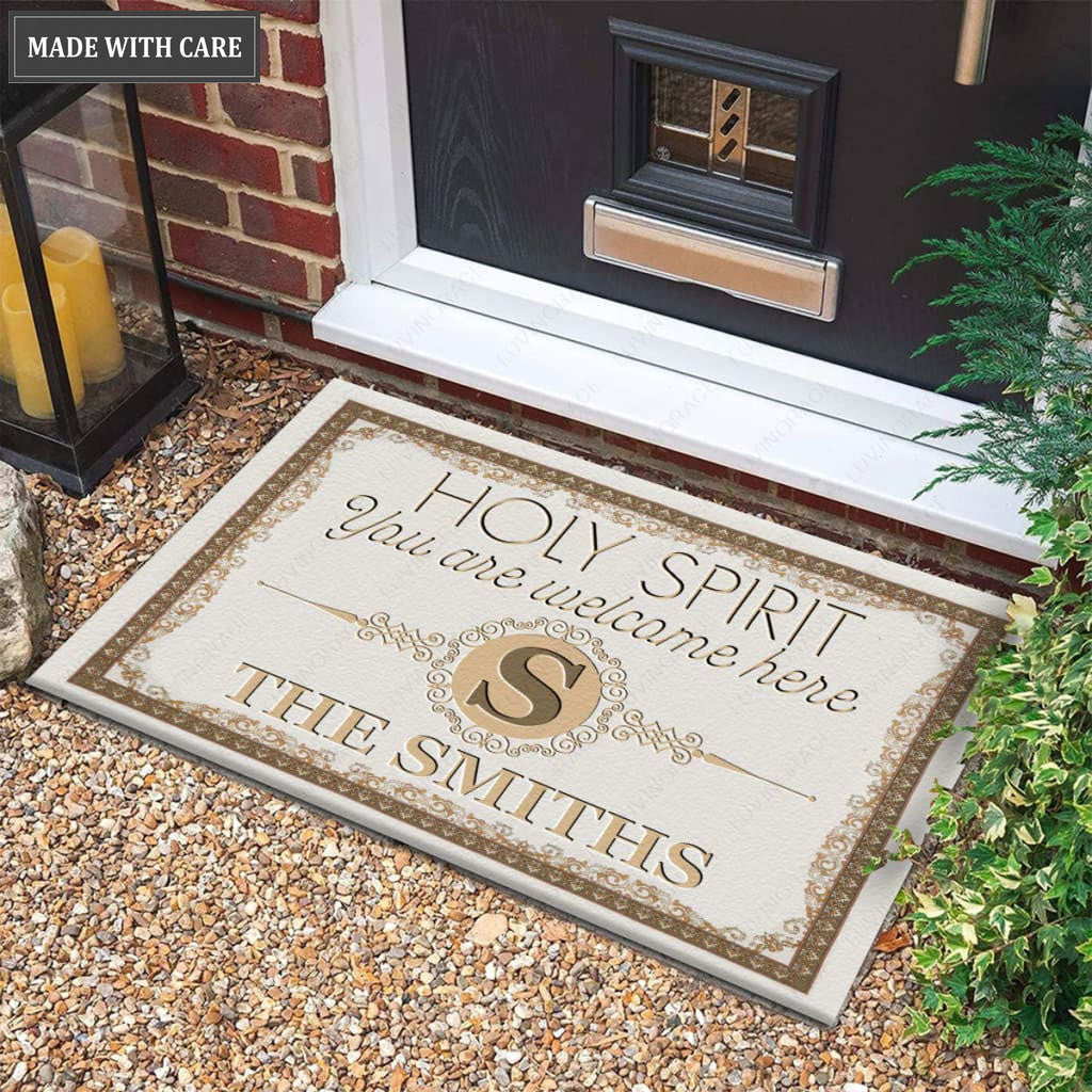 Luvingrace M53 Luxury Monogram Collection Holy Spirit Personalized Doormat