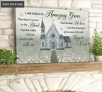 Church Amazing Grace White Flower Field Wall Art