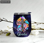 Rainbow Sunflower Faith Personalized Wine Tumbler
