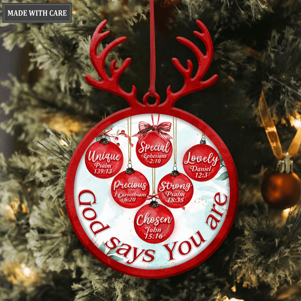 Christmas Deer Antlers God Says You Are Ornament