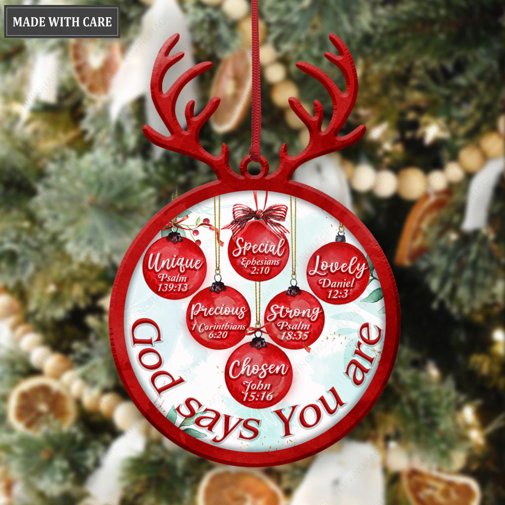 Christmas Deer Antlers God Says You Are Ornament