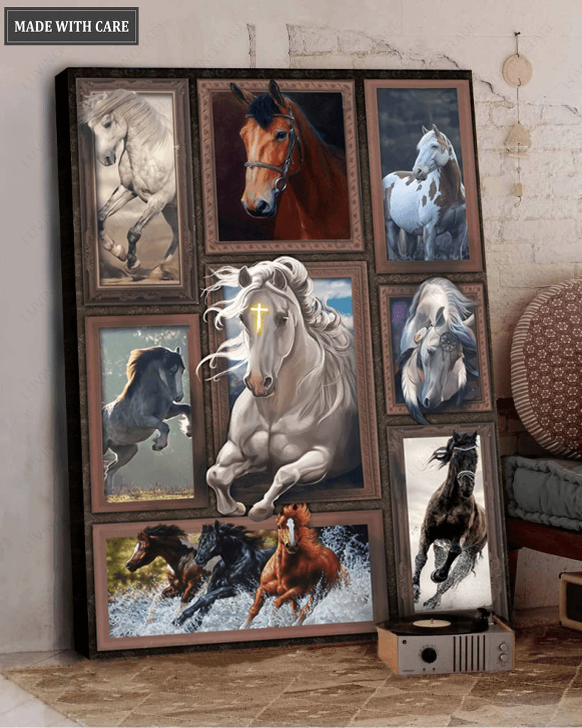 Amazing Horse With Cross Wall Art