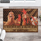 Chicken Serve The Lord Personalized Farmhouse Doormat