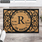 Letter Monogram Serve The Lord Personalized Non-Slip Doormat