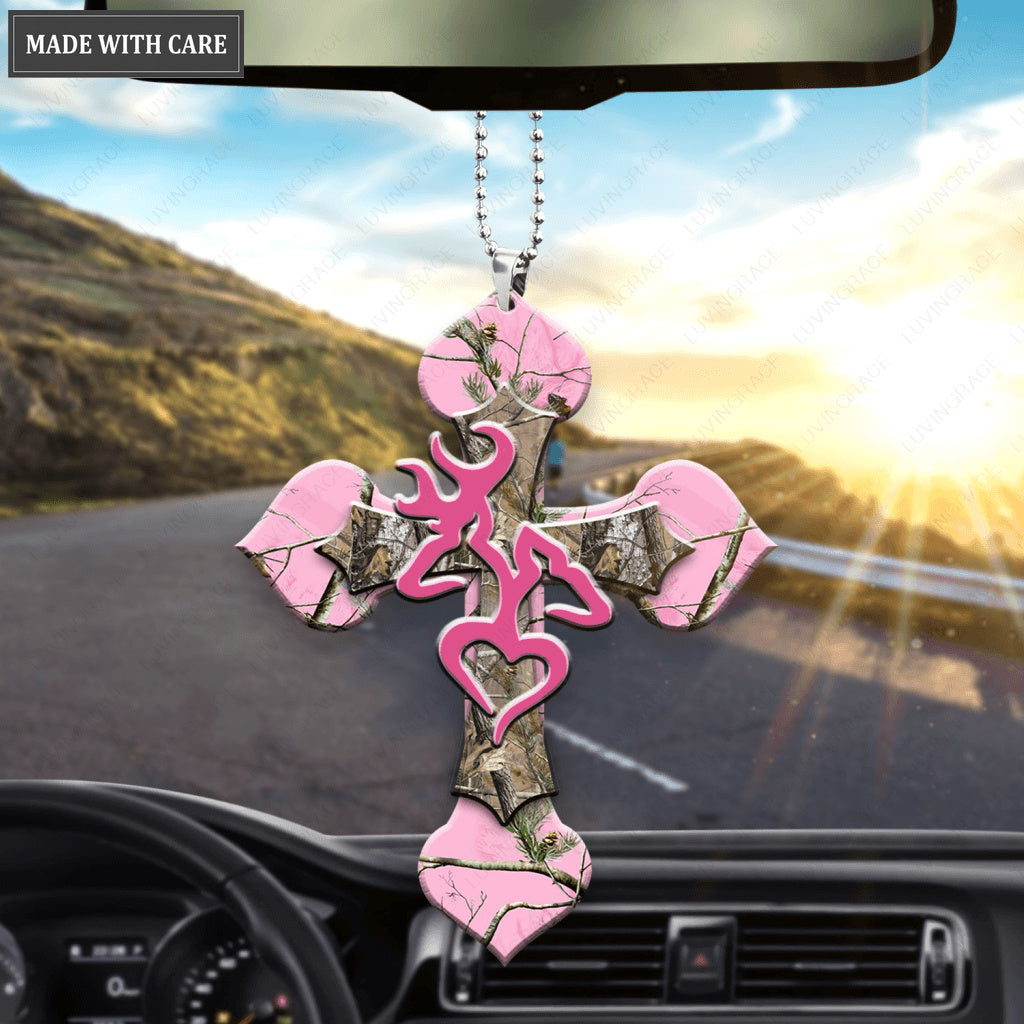 Camo Cross Heart Buck And Doe Ornament