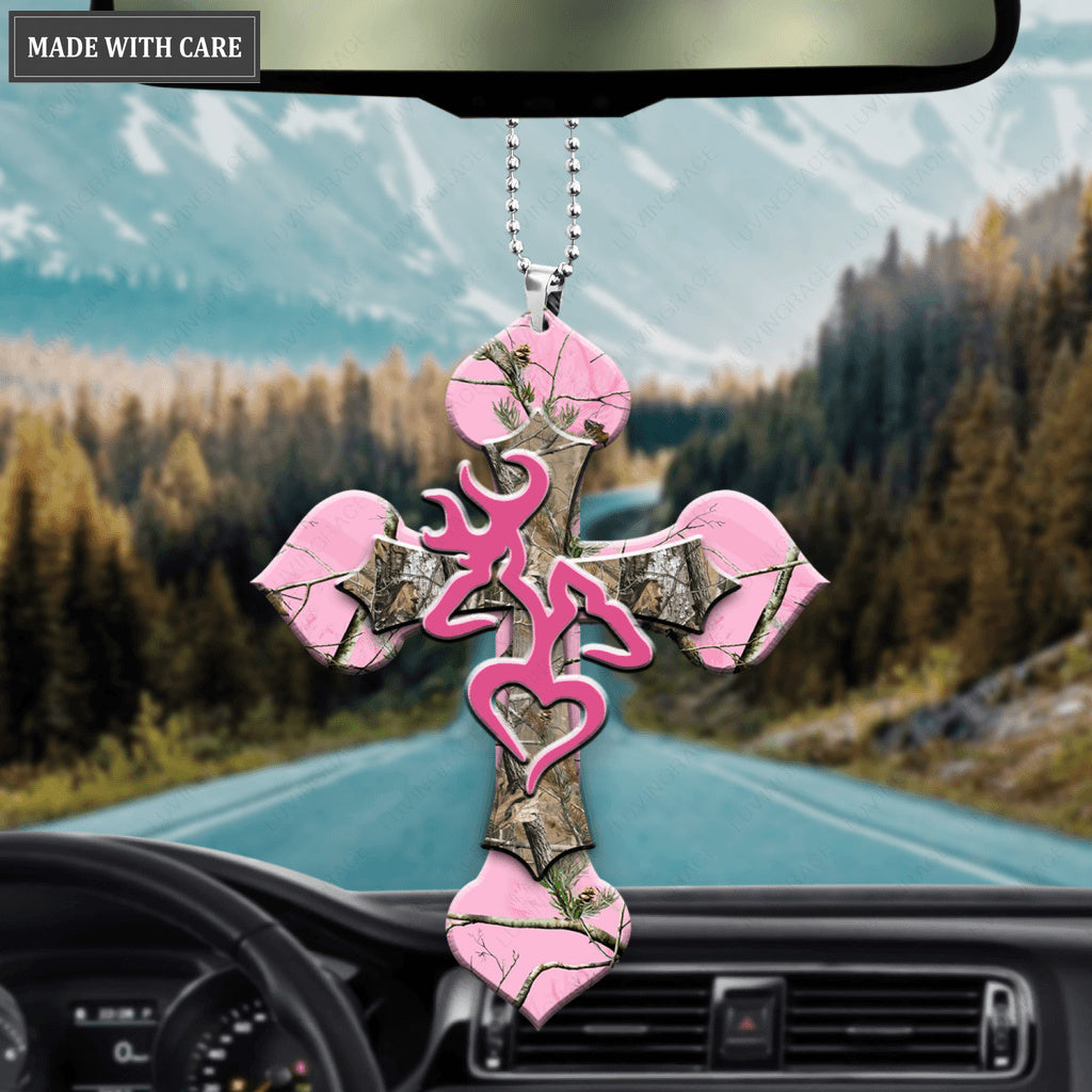Camo Cross Heart Buck And Doe Ornament