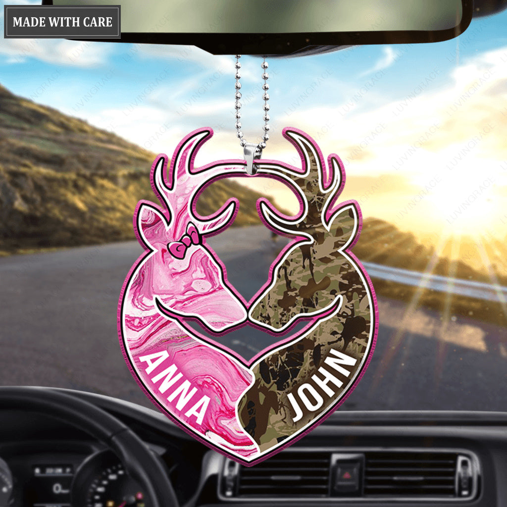 Personalized Buck And Doe Camo Ornament