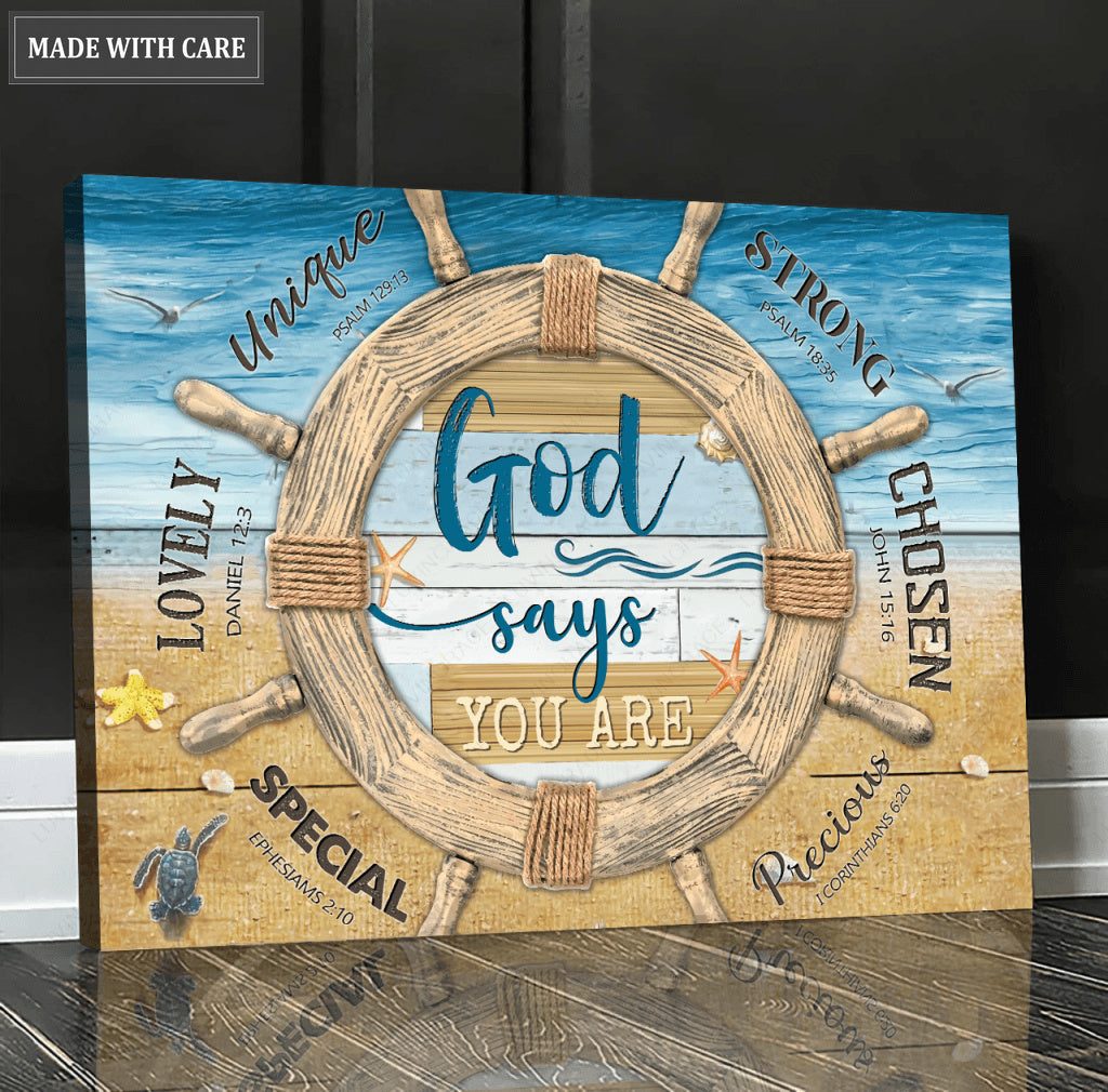 Ship Rudder God Says You Are Wall Art
