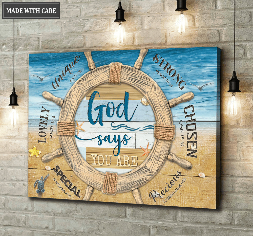 Ship Rudder God Says You Are Wall Art