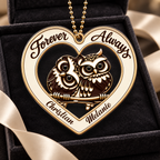 Personalized Couple Owl Ornament - Custom Names Forever and Always with Owl Couple Heart Car Ornament - Gift for Couples, Anniversary Gifts for Husband & Wife