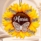 Personalized Name God Says You Are Sunflower Car Ornament - Inspirational Gift for Her