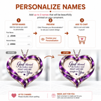 Personalized Heart Couple Ornament  - Custom Names God Blessed Heart Car Ornament Gift for Couples, Anniversary Gifts for Husband & Wife