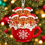 3D Raised Personalized Christmas Gingerbread Mug Ornament – Family Gift