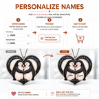 Personalized Penguin Couple Ornament - Custom Names God Blessed Heart Car Ornament - Perfect Gift for Couples, Anniversary Gift for Penguin Lovers