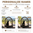 Personalized Names Home Is Wherever I'm With You Black and White Cat Couple Car Ornament