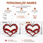 Personalized Couple Heart Infinity Ornament – Custom Names Forever Love Car Hanging Ornament, Romantic Gift for Couples