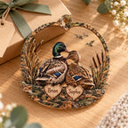 Personalized Names Camo Duck Couple Ornament - Anniversary Gift