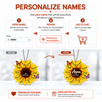 Personalized Sunflower Christian Ornament - Custom Name You Are Strong Sunflower Car Ornament -Inspirational Gift for Her
