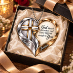 Personalized Names Interlocking Cross God Blessed Heart Ornament – Anniversary Gift for Him & Her