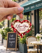 Personalized Romantic Heart Ornament – Custom Names I Love You to the Moon & Back Heart Car Ornament - Anniversary Gift for Couples, Gift for Wedding