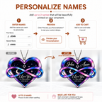 Personalized Heart Car Ornament – I Love You To The Moon and Back Ornament - Ideal Gift for Couples, Anniversary Gifts