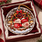 Personalized Christmas Mittens Couple Ornament – Custom Names Romantic Gift