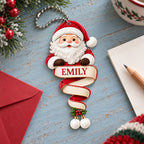 Personalized Name Santa Claus Ornament – Custom Christmas Keepsake