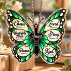 Personalized Name God Says You Are Green Butterfly Ornament - Gift for Her, Gift for Jesus Lovers