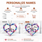 Personalized Forever & Always Couple Ornament – Custom Names, Interlocking Rings Heart Keepsake, Anniversary Gifts for Couples, Wedding Gifts