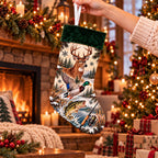 Personalized Hunting & Fishing Christmas Stocking – Custom Name Deer, Duck & Bass Design