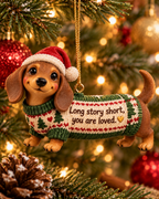 3D Dachshund Christmas Ornament – Long Story Short, You Are Loved