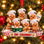 Personalized Gingerbread Baking Crew 3D Ornament – Custom Names Christmas Gift