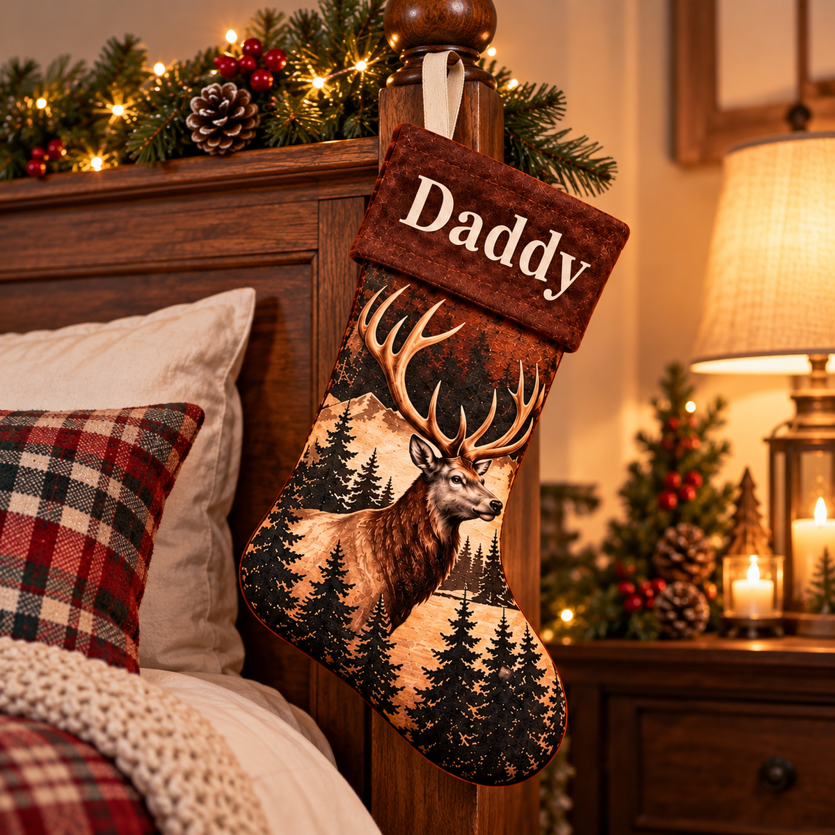 Personalized Name Deer Hunting Christmas Stocking – Christmas Gift for Hunters