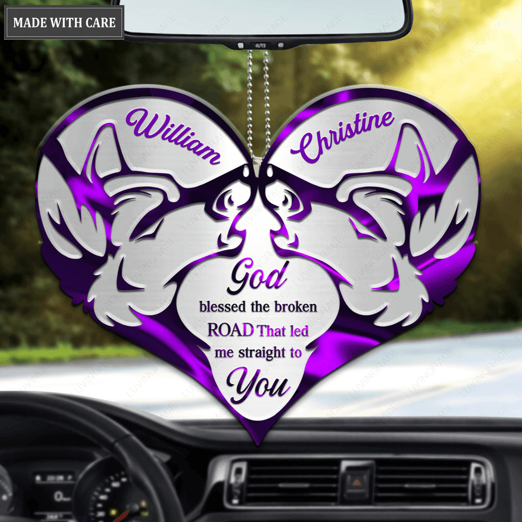 Wolves And Heart God Blessed Personalized Ornament